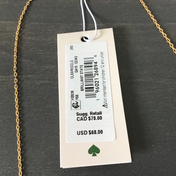 KATE SPADE NEW YORK Cubic Zirconia Pear-Shape Halo Mini Pendant Necklace - Picture 3 of 7